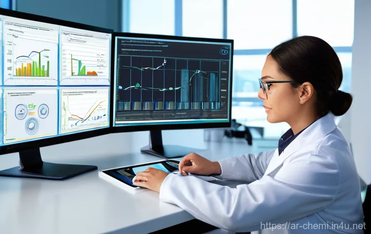 화학공학 업무 리포트 작성 - **Prompt:** A highly detailed, realistic image of a female chemical engineer, approximately 30-35 ye...