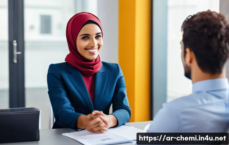 화학공학 이직면접 팁 - **A Professional Job Interview for a Chemical Engineer:** A diverse, confident young individual (e.g...