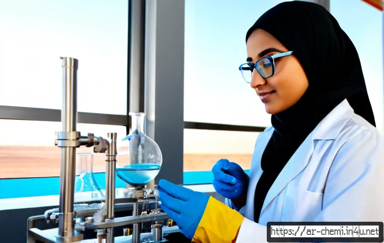 화학공학 기술 혁신 - Photorealistic chemical engineering innovation laboratory in a modern Middle Eastern research center...